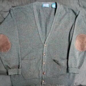 Vintage Pendleton Wool Cardigan Sweater Elbow Pads